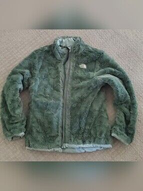 The North Face Girl's Reversible Mossbud Swirl Jacket  Teal Green Quilted Nylon